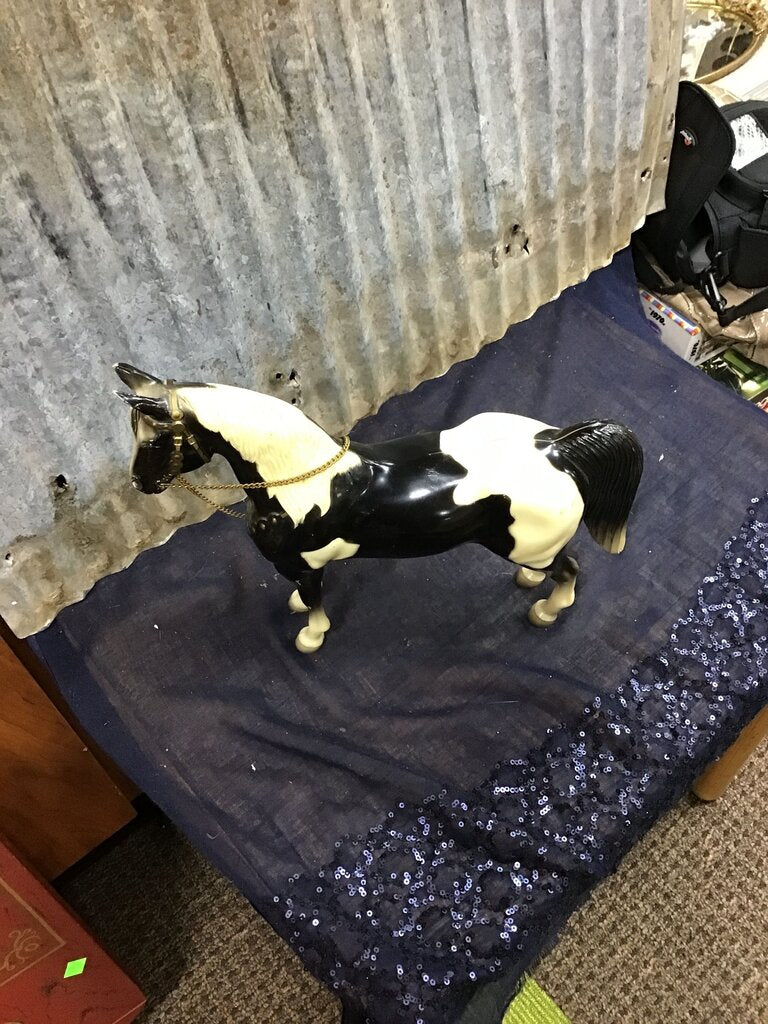 Black and White Horse Figurine