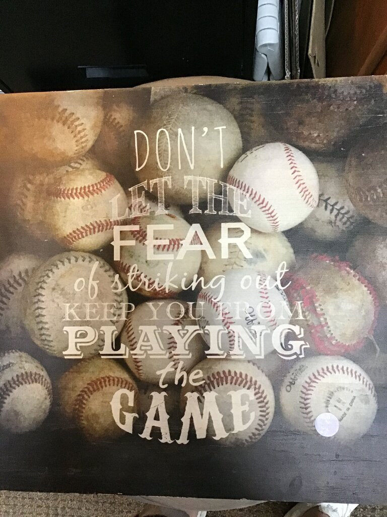 Baseball Themed Motivational Wall Art