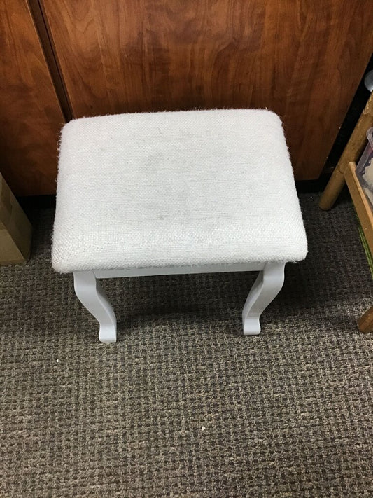 White Upholstered Stool
