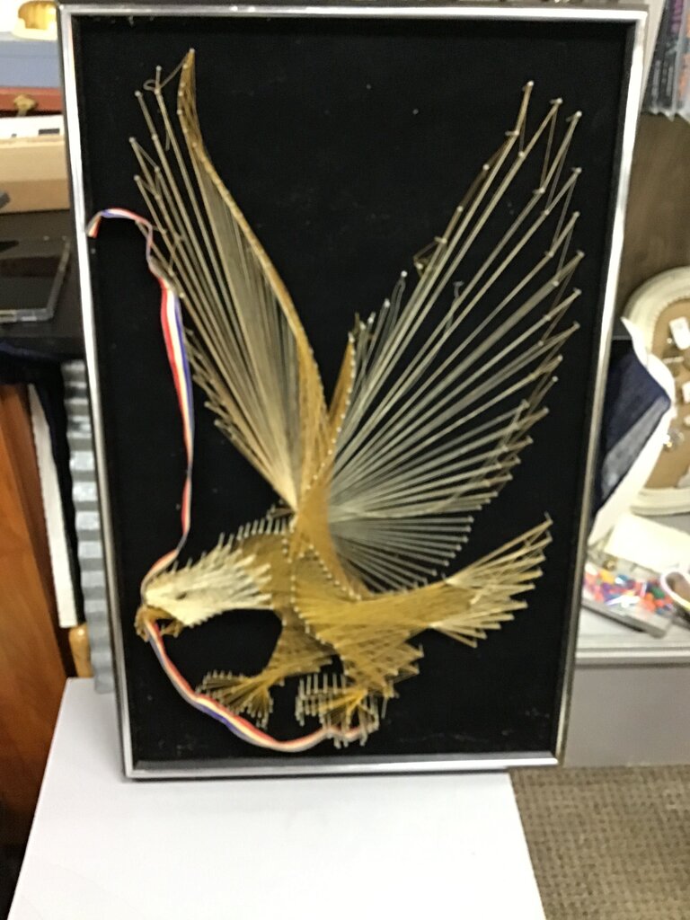 Framed Wire Art Eagle Decoration