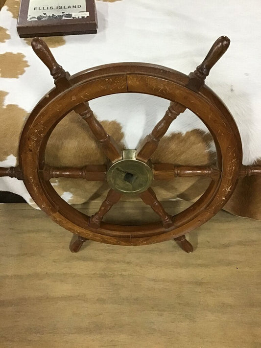 Antique Wooden Ship's Wheel
