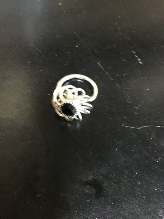 Silver Ring with Black Stone