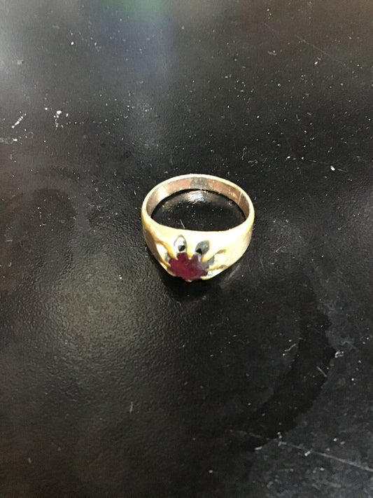 Gold Spider Ring with Red Gem
