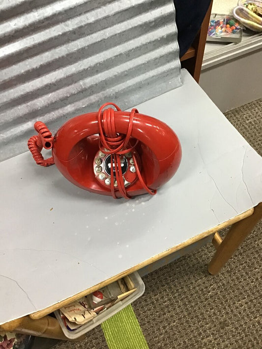 Vintage Red Rotary Telephone