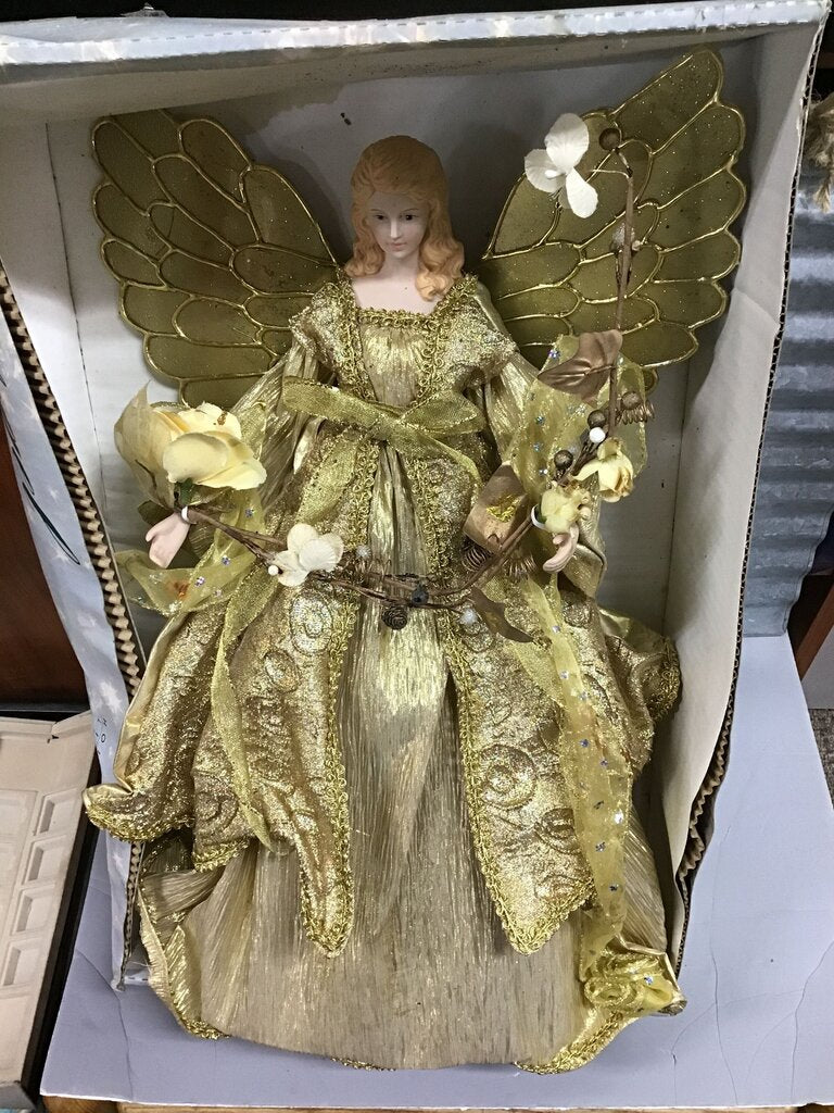 Gold Fairy Doll with Wings tree topper