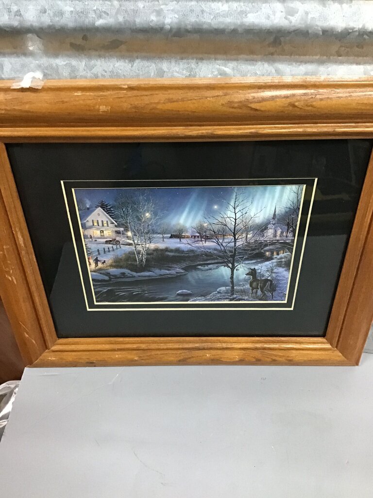 Framed Winter Landscape Artwork