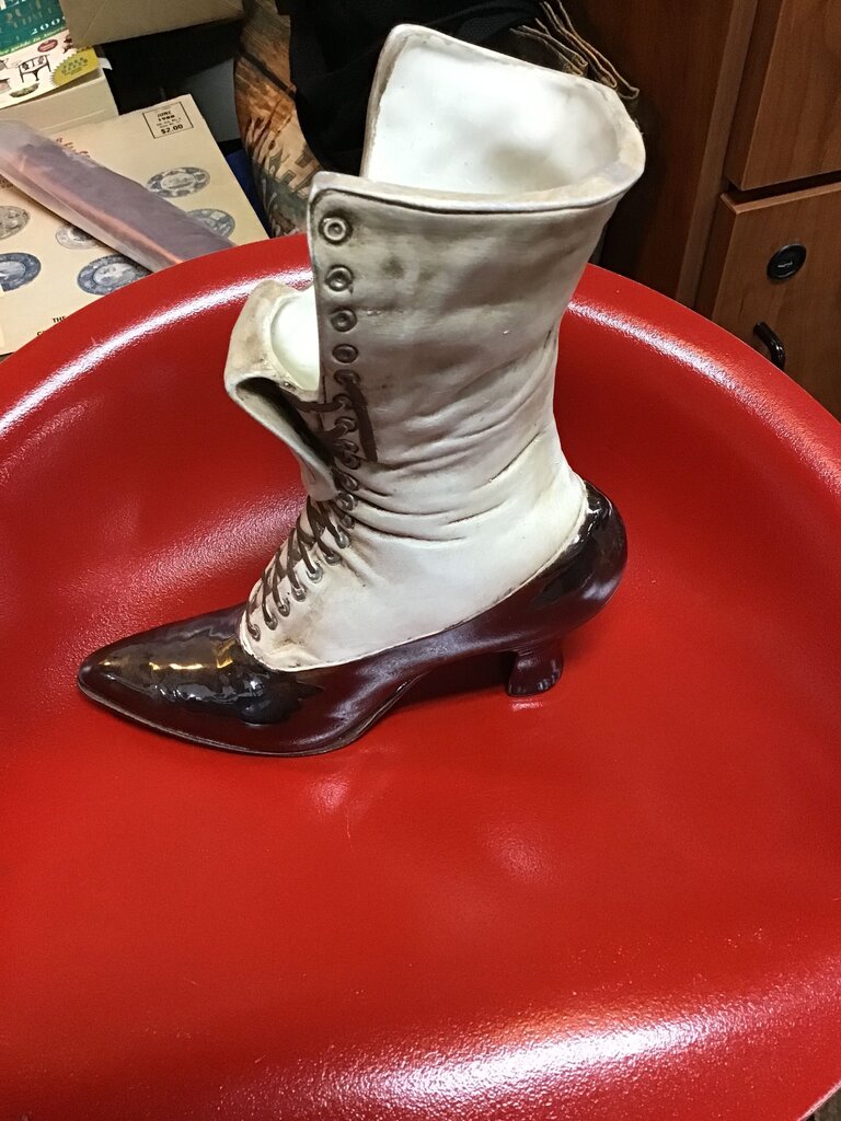 Antique Ceramic Boot Shoe Planter