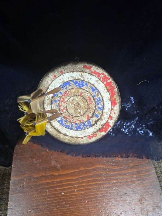 Vintage Dart Board with Colorful Design
