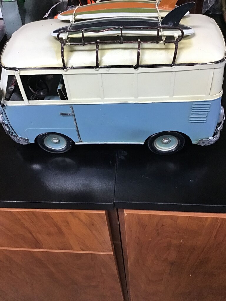 Vintage Blue and White Surf Van Toy