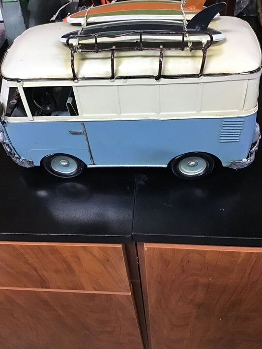 Vintage Blue and White Surf Van Toy