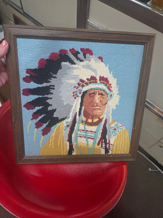 Framed Native American Chief Artwork