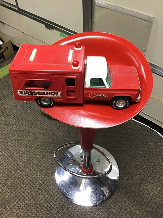 Vintage Red Emergency Ambulance Toy Truck