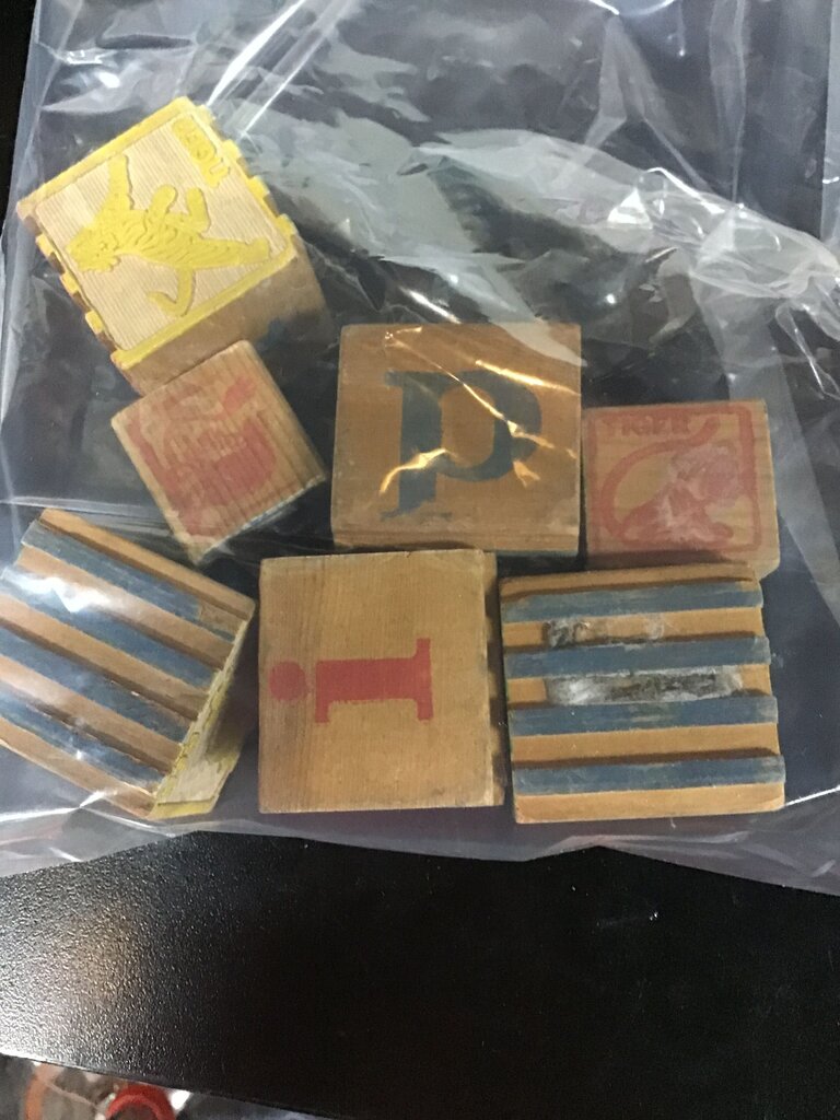 Vintage Wooden Alphabet Blocks