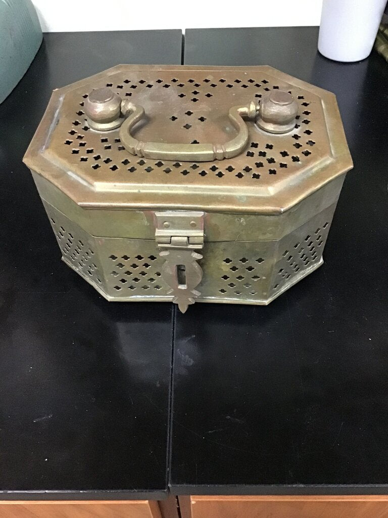 Antique Brass Perforated Box