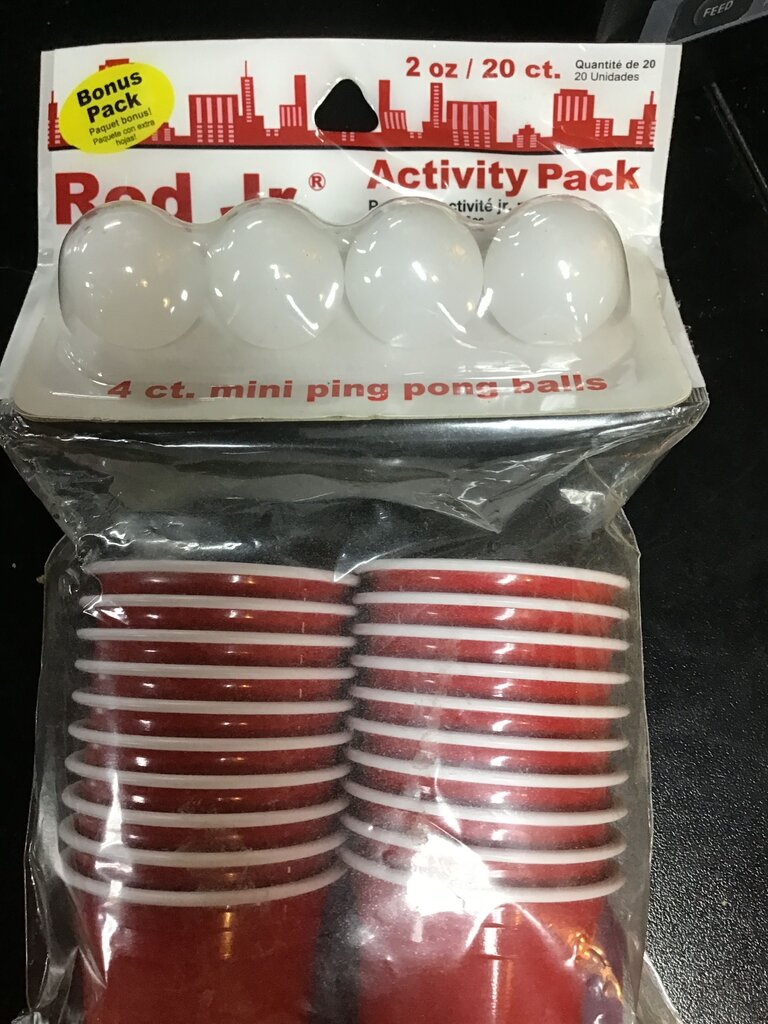 Red Jr. Activity Pack with Mini Ping Pong Balls and Cups