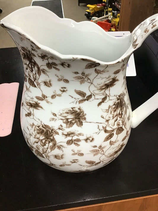 Vintage Floral Print Pitcher