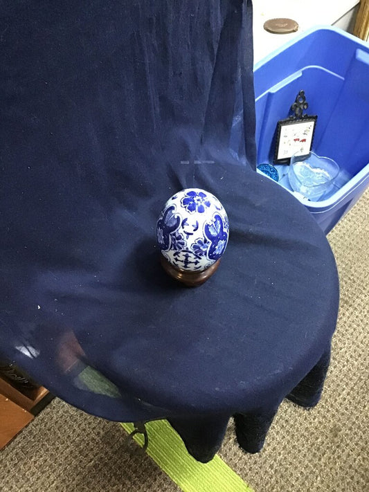 Decorative Blue Floral Ceramic Sphere