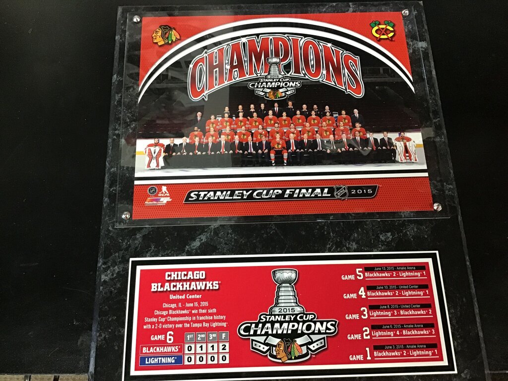 2015 Chicago Blackhawks Stanley Cup Champions Plaque