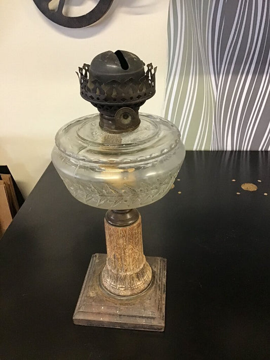 Antique Glass Oil Lamp
