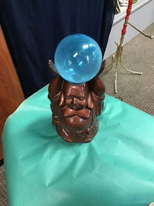 Buddha Figure with Blue Crystal Ball