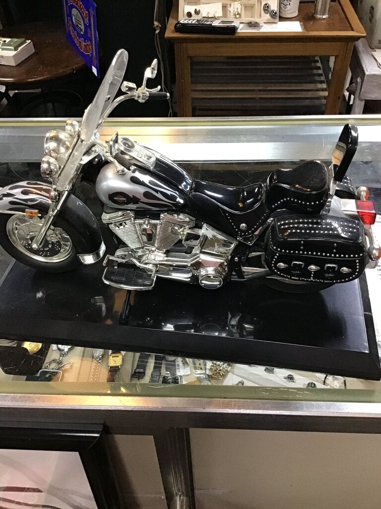 Die-Cast Motorcycle Model with Flames