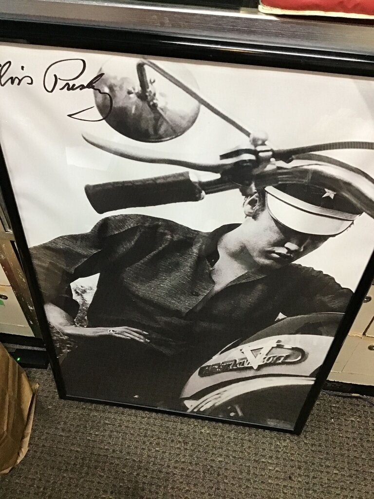 Elvis Presley Motorcycle Framed Poster