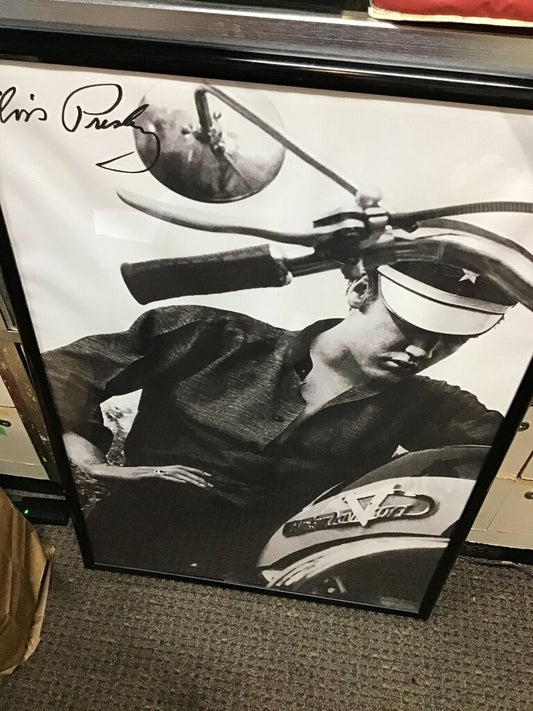 Elvis Presley Motorcycle Framed Poster