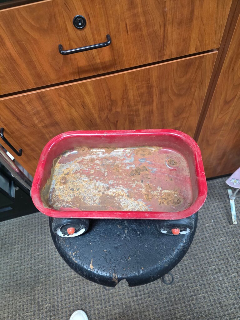 Vintage Red Metal Toy Wagon