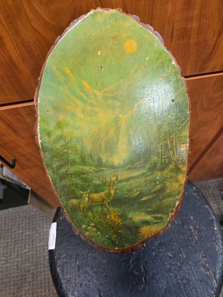 Vintage Deer Landscape Wall Art