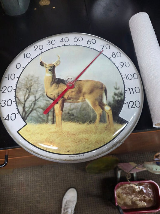 Vintage Deer Animal Thermometer