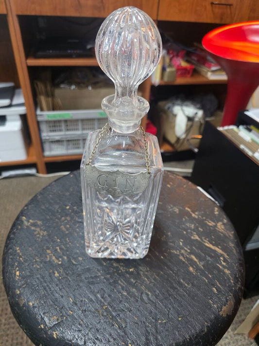 Antique Crystal Gin Decanter