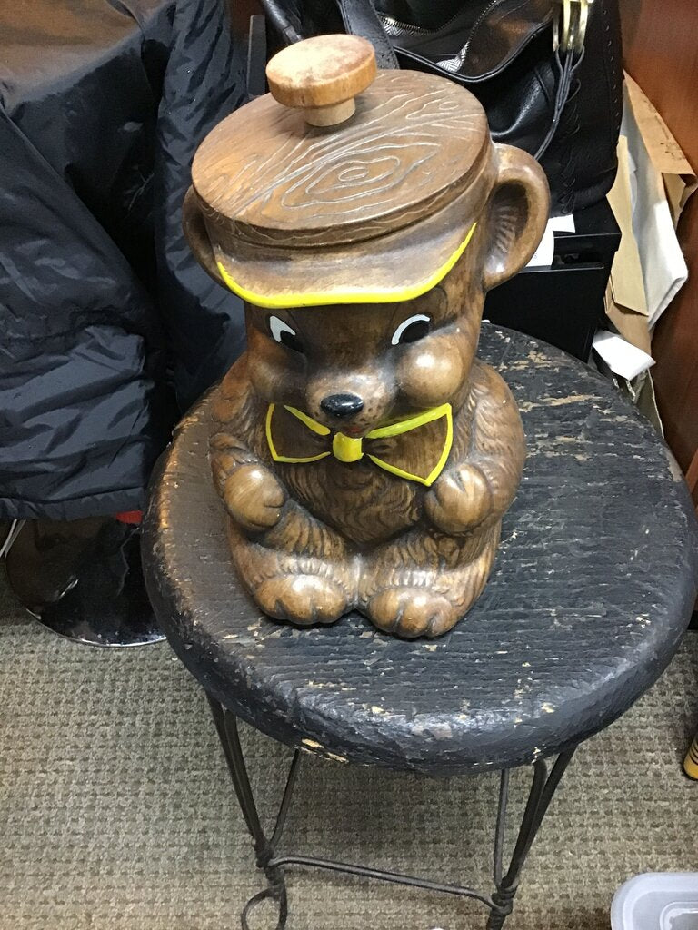 Wooden Bear Cookie Jar
