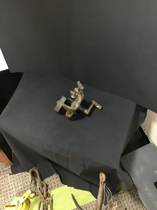 Vintage cast iron hand crank bench grinder sharpening wheel