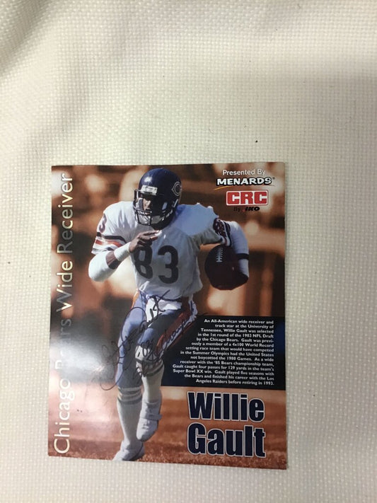 Willie Gault Signed Chicago Bears Trading Card