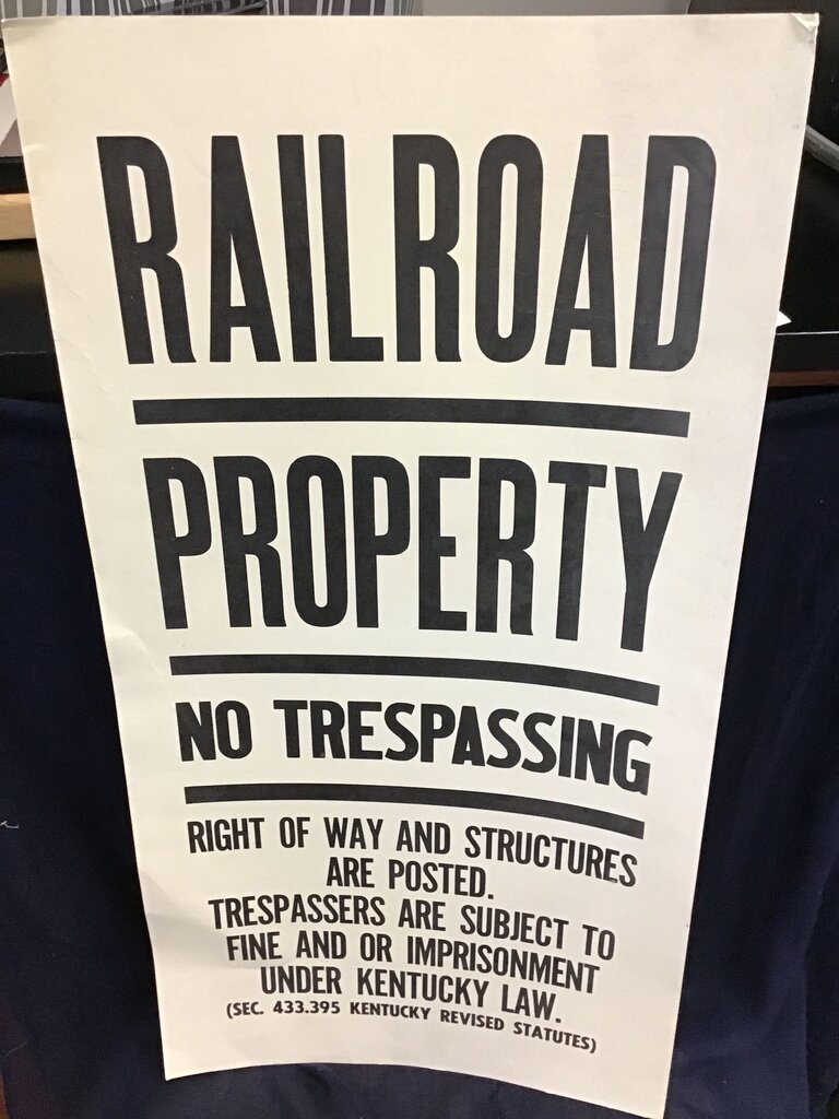 Railroad Property No Trespassing Sign
