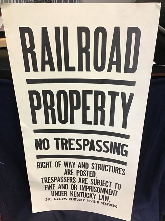 Railroad Property No Trespassing Sign