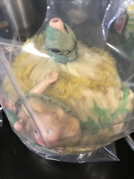 Vintage Doll with Yarn Dress