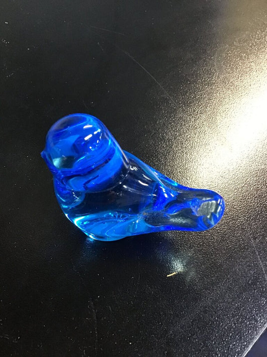 Blue Glass Bird Figurine