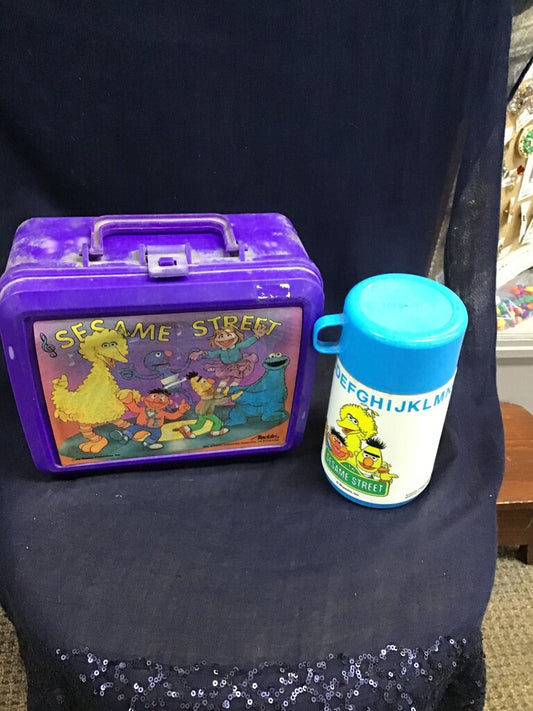 Vintage Sesame Street Lunchbox and Thermos Set