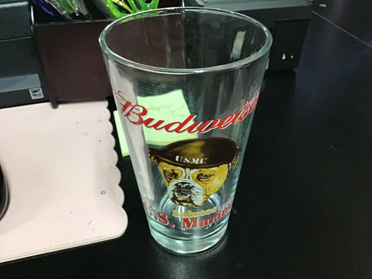 Budweiser U.S. Marine Dog Pint Glass