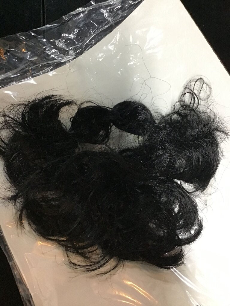 Curly Black mustache and beard