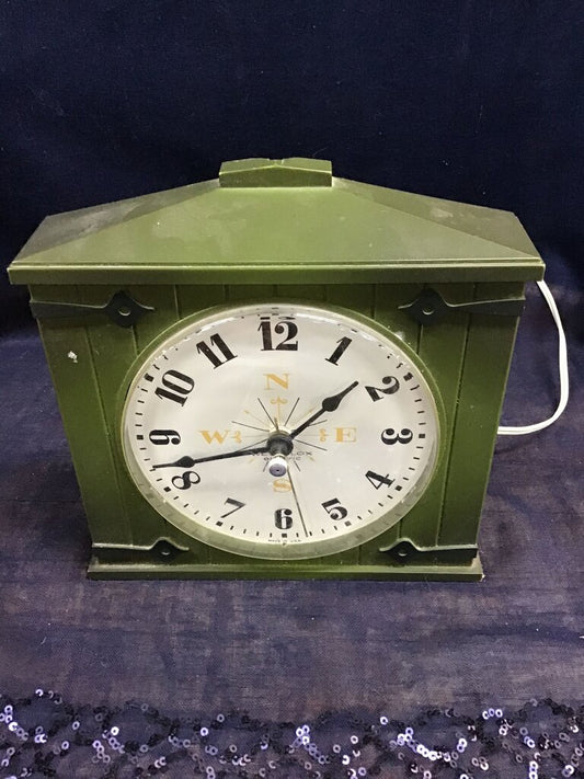 Vintage Westclox Green Alarm Clock works great