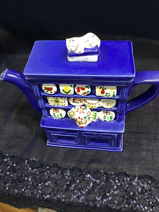 Decorative Ceramic Teapot in Blue Color