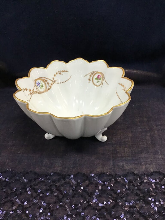 Vintage Porcelain Decorative Bowl with Gold Trim
