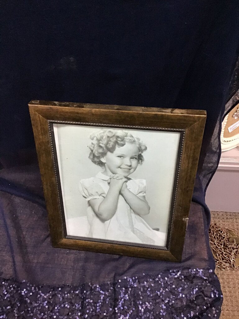Vintage Child Portrait in Wooden Frame