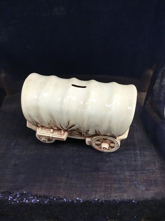 Vintage Covered Wagon Bank