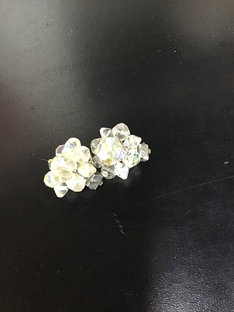 Clustered Clear Crystal Earrings