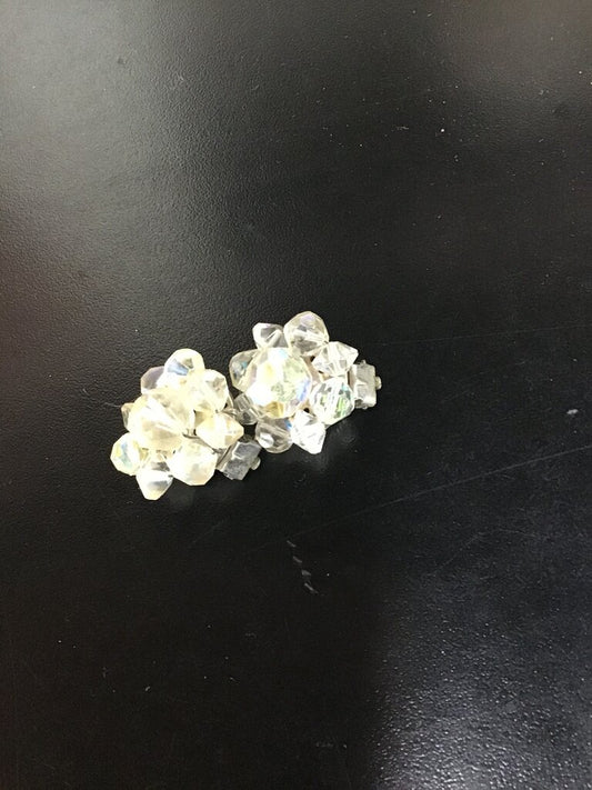 Clustered Clear Crystal Earrings