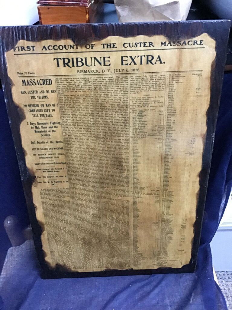 First Account of the Custer Massacre Newspaper