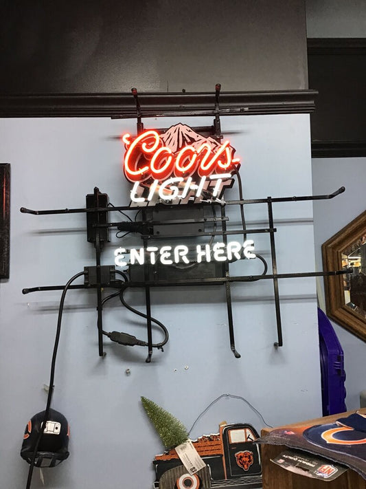 Coors Light Neon Sign with Enter Here unique and rare